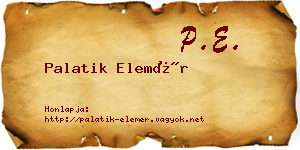 Palatik Elemér névjegykártya